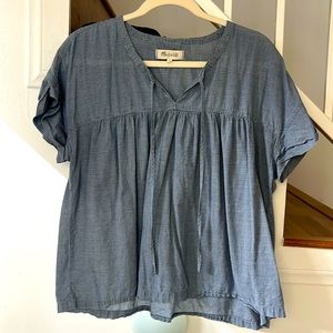 Madewell Blue Gingham Top